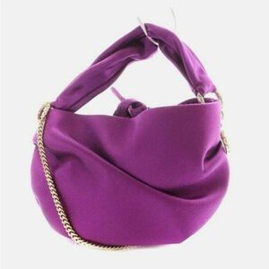 Perfect jimmy choo satin bony bag in fuchsia . In duster bag!